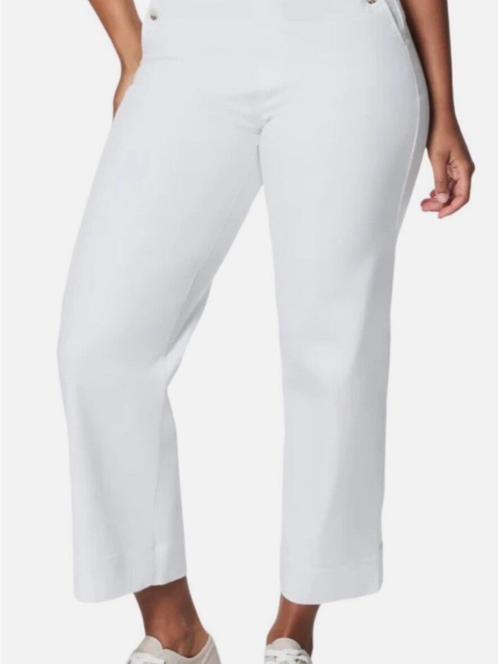 Cropped White Slimming Pants